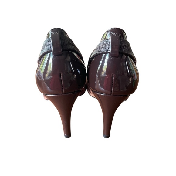 Midnight Velvet Womens Heels Slip On Pumps Leopard Print Chocolate Patent Sz 9 - Picture 4 of 7